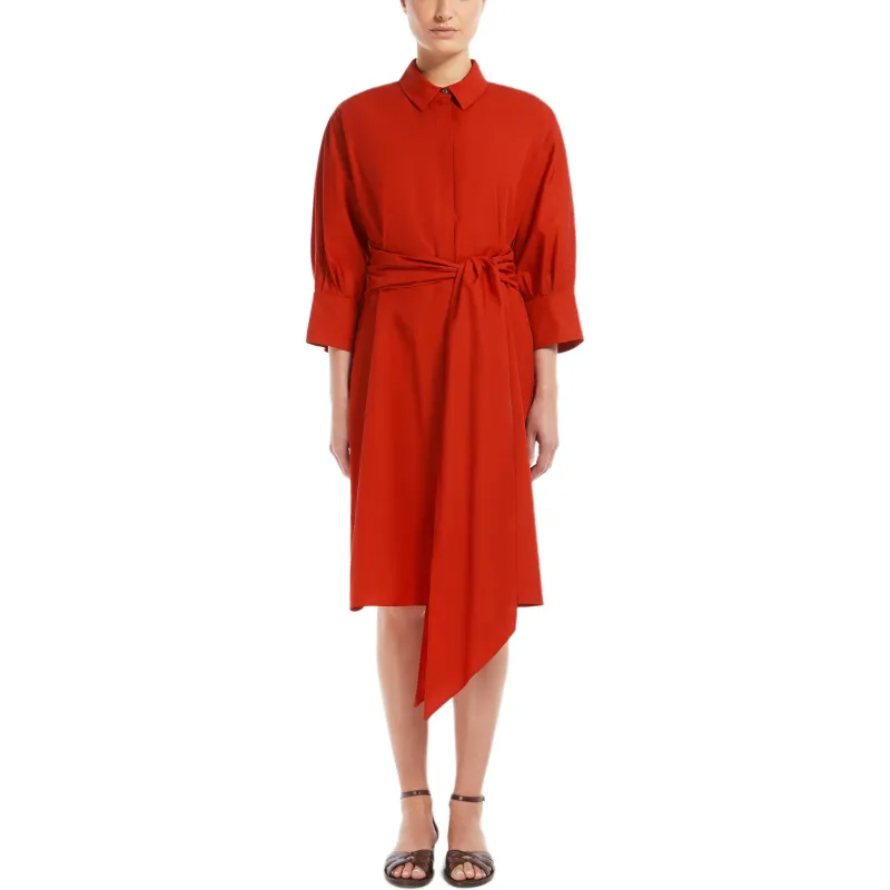 'S MAX MARA Long Sleeved Dress Women's Red-1