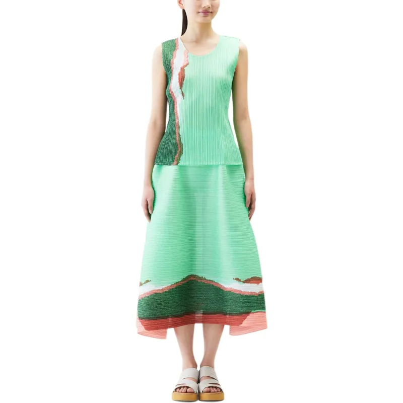 PLEATS PLEASE ISSEY MIYAKE Tank Top Women's Green-1
