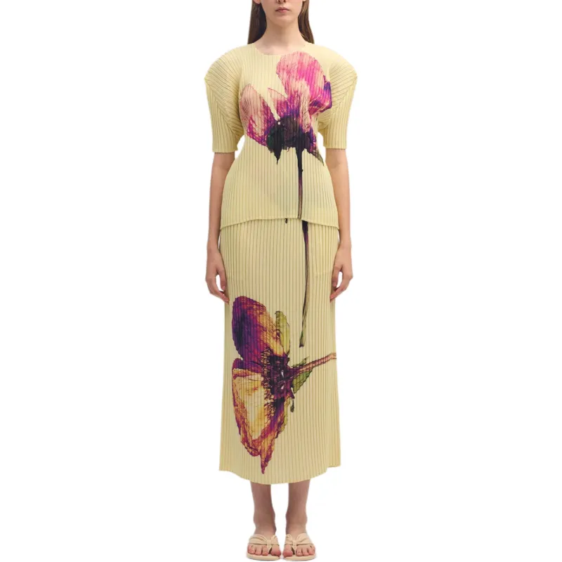 ISSEY MIYAKE Casual Long Skirt Women's Yellow-2