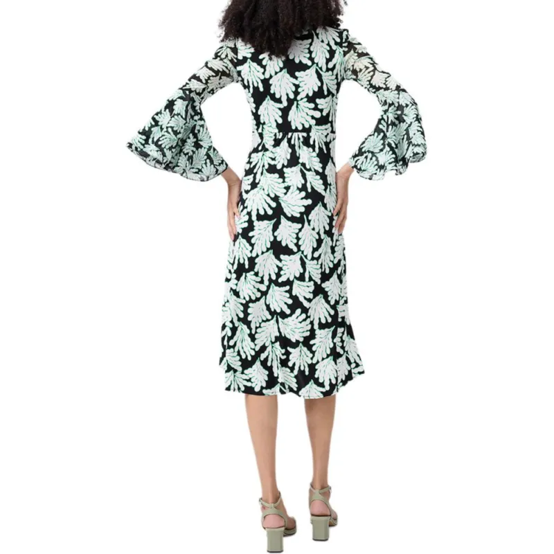 Diane Von Furstenberg FW25 Long Sleeved Dress Women's Green Shadow-4