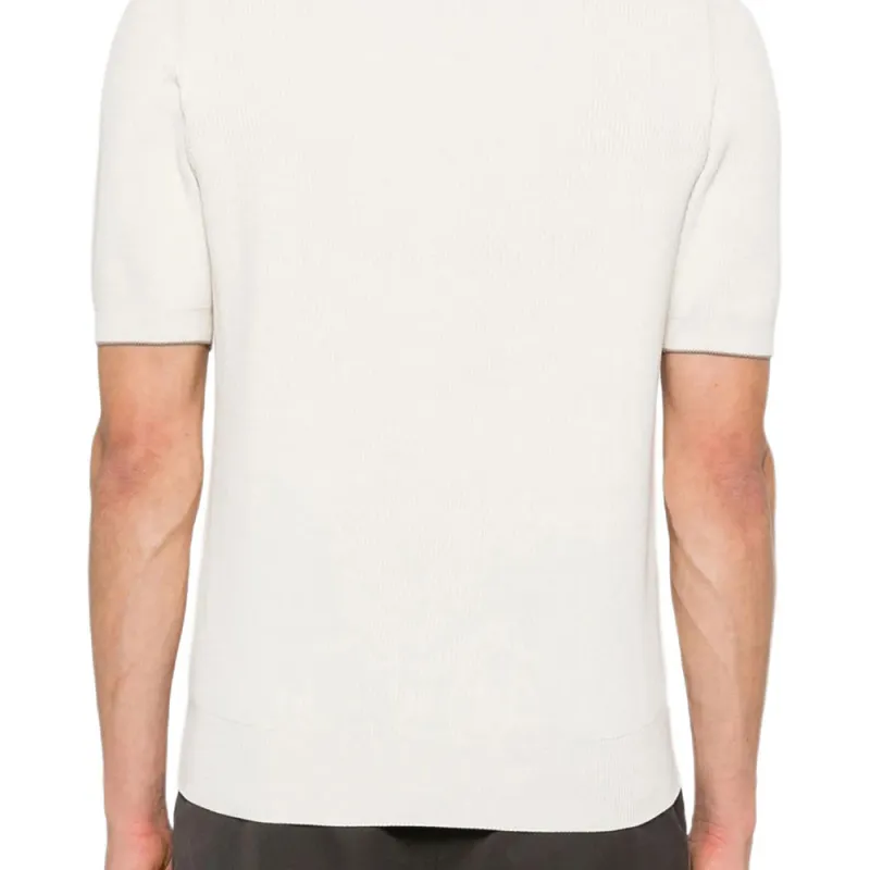 Brunello Cucinelli Fine Knitted Ribbed Polo Shirt-4