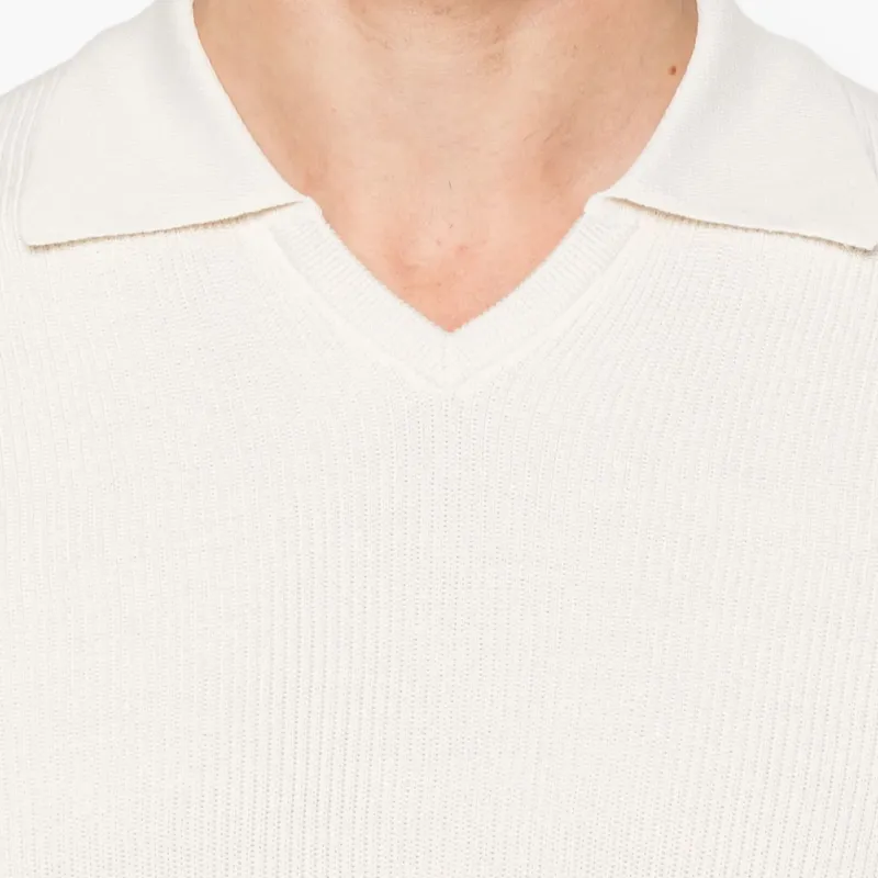 Brunello Cucinelli Fine Knitted Ribbed Polo Shirt-3