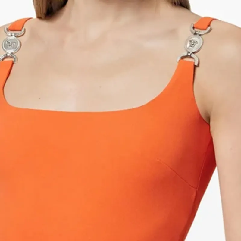 VERSACE Cady Sleeveless Midi Dress-4