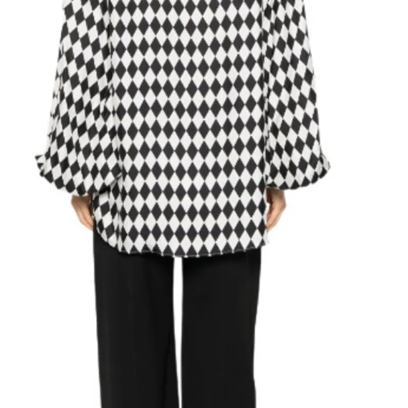 BALMAIN Geometric Patterned Satin Shirt-5