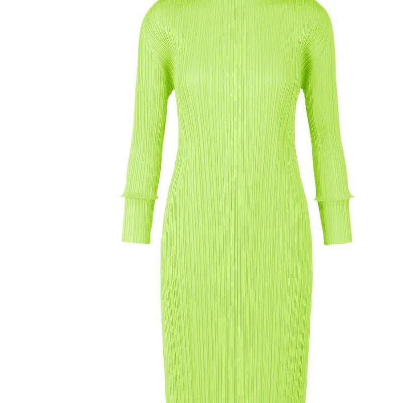 PLEATS PLEASE ISSEY MIYAKE SS22 Long Sleeved Dress Women's Green-1