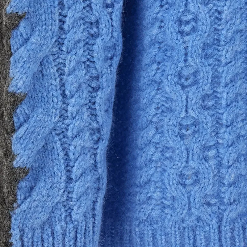 Stella McCartney Two Tone Cable Knitted Oversized Jumper-5