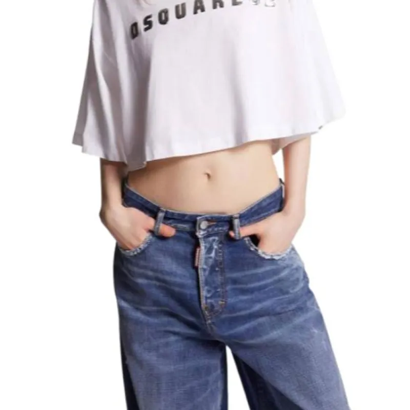 DSQUARED 2 Cropped Oversize Fit T-Shirt-5