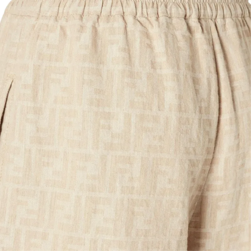 FENDI SS25 Casual Pants Women's Beige-3