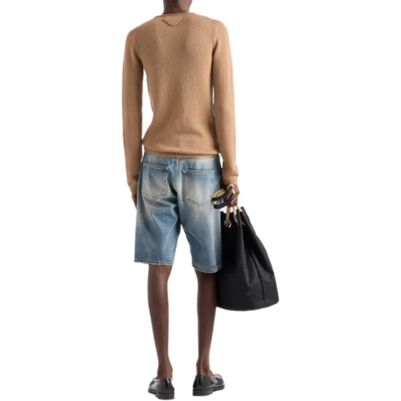 PRADA SS25 Denim Shorts Men's Blue-3