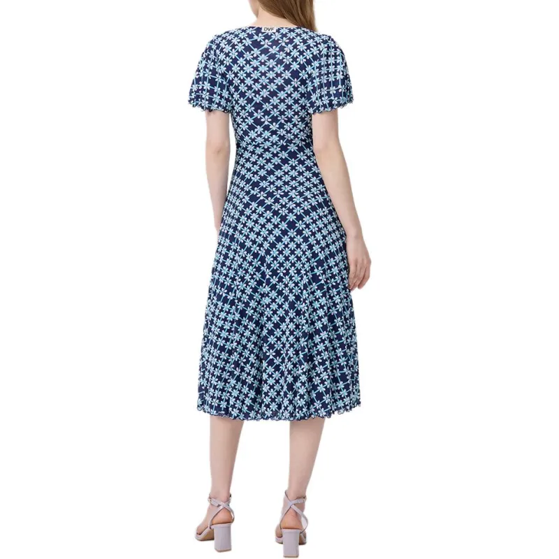 Diane Von Furstenberg FW25 Short Sleeved Dress Women's Blue-3