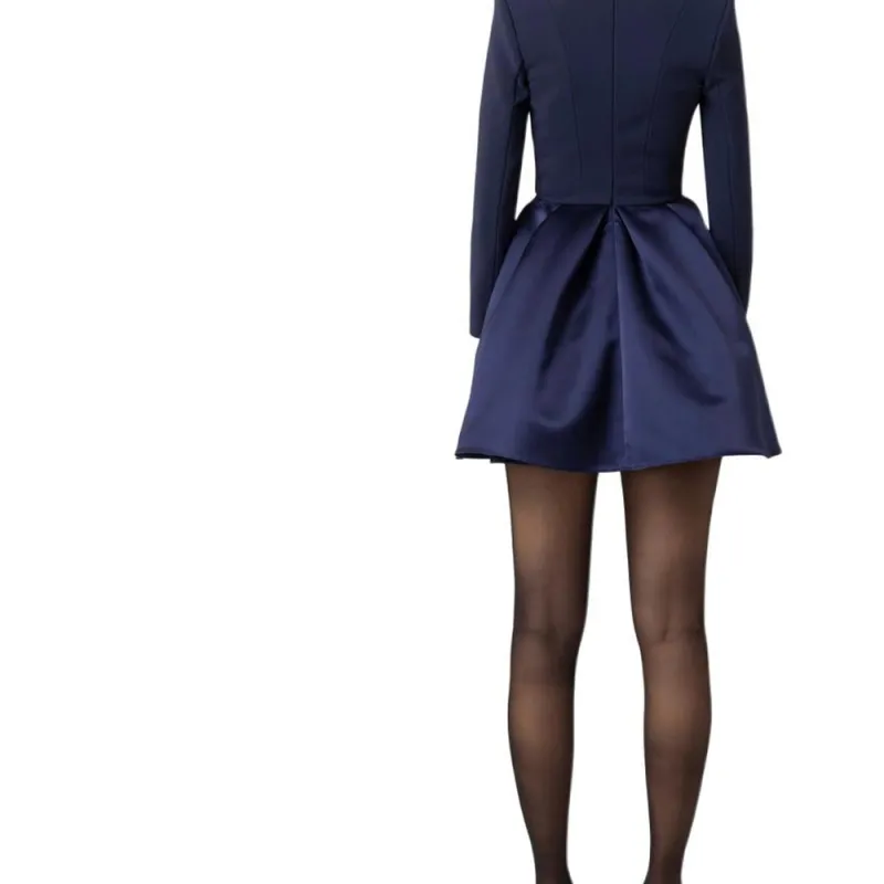 Elisabetta Franchi Long-Sleeved Dresses Women's Marine Blue-4