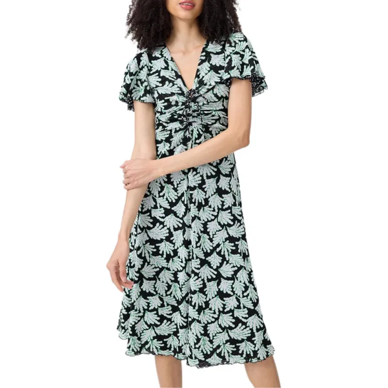 Diane Von Furstenberg FW25 Short Sleeved Dress Women's Green-1