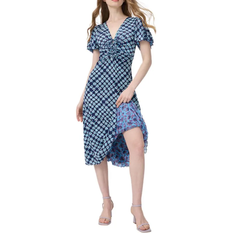 Diane Von Furstenberg FW25 Short Sleeved Dress Women's Blue-1