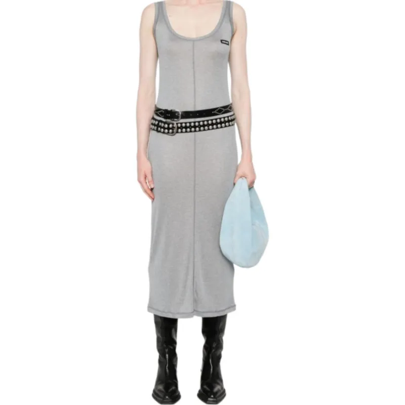 MIU MIU Sleeveless Dress Women's Gray-1