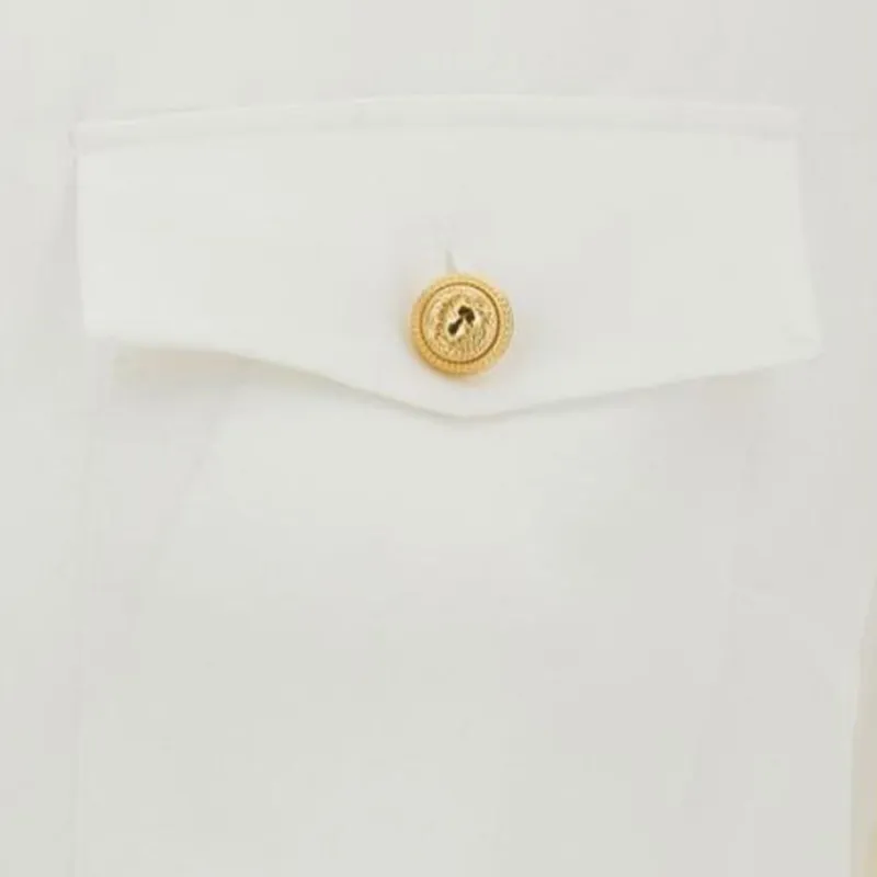 BALMAIN Embossed Buttons Long Sleeved Shirt-6