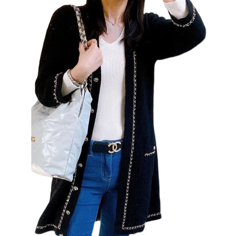 CHANEL 23B 23 Fall And Winter New Collection Long Sleeved Dresses Women's Black-2