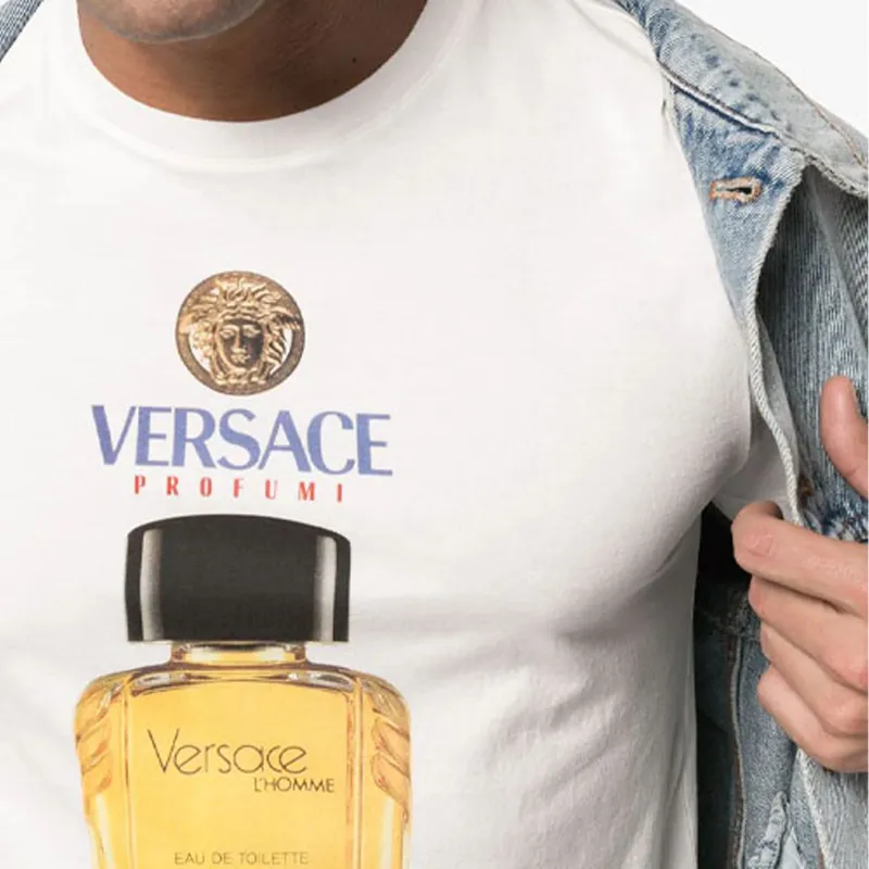 VERSACE T Shirts Men Ecru-4