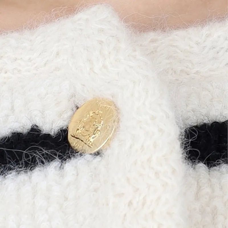 CELINE Marinière Cardigan Jacket In Wool-4