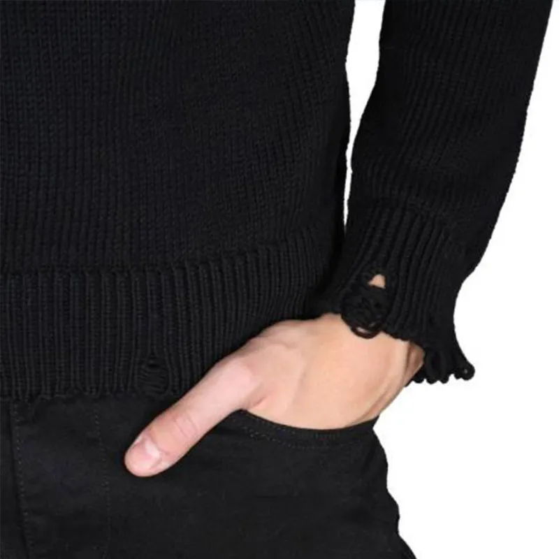 SAINT LAURENT Destroyed Knitted Jumper-5