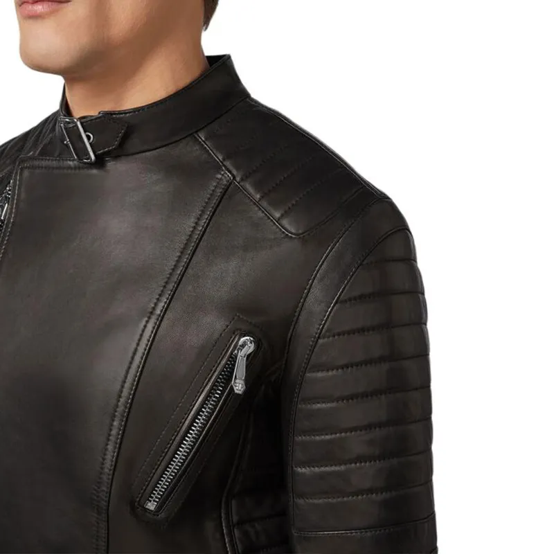 PHILIPP PLEIN SS23 Leather Jacket Men's Black-5