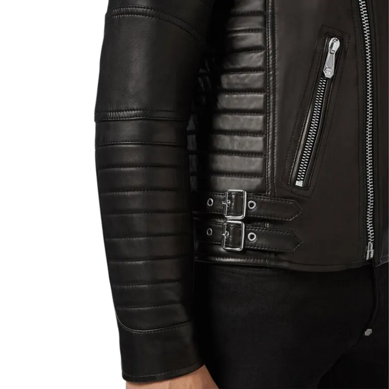 PHILIPP PLEIN SS23 Leather Jacket Men's Black-4