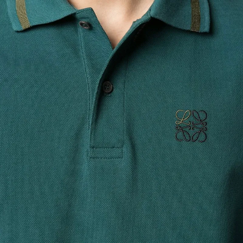 LOEWE Polo Shirt Men's Dark Green-4