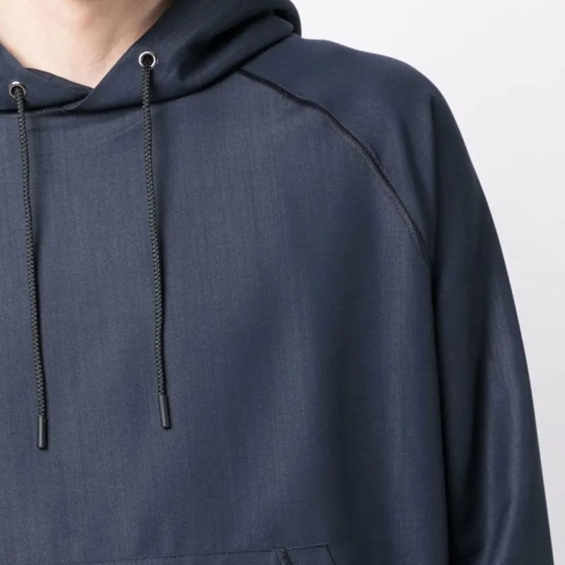 EMPORIO ARMANI Textured finish Drawstring Hoodie-4