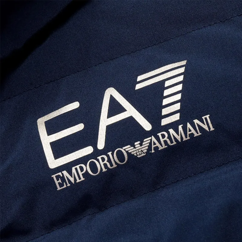 EMPORIO ARMANI EA7 Puffer Jacket Coat Women's Army Blue-5