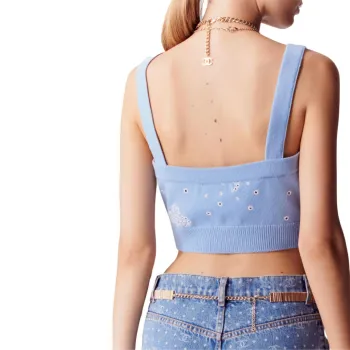 CHANEL Tank Tops Women's Light Blue