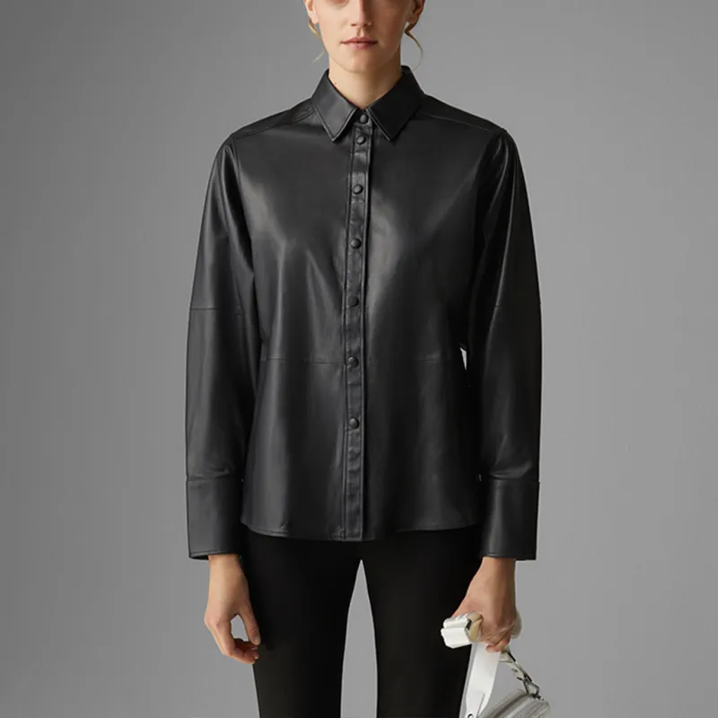 BOGNER FW22 Leather Jacket Unisex Black W026-2