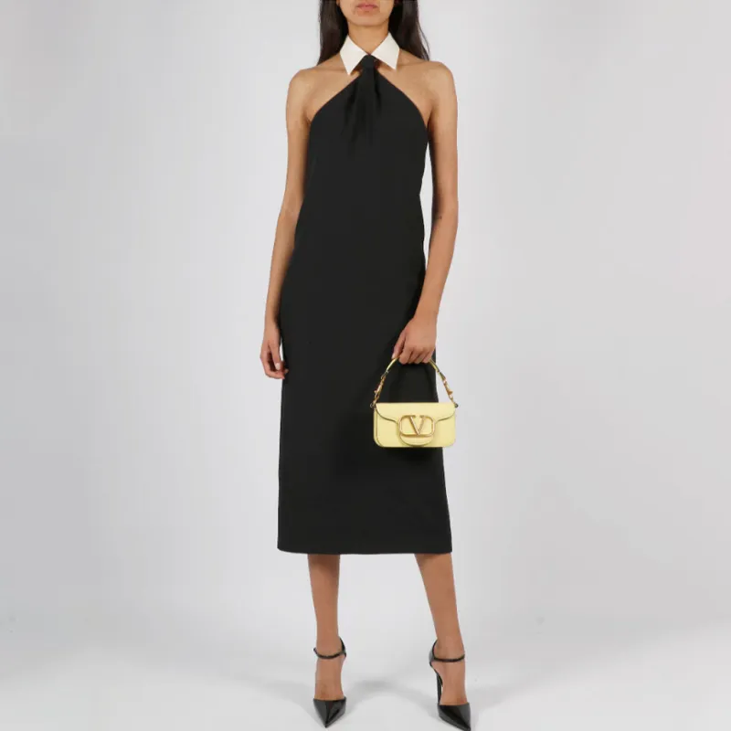Valentino Open Back Sleeveless Midi Dress-3