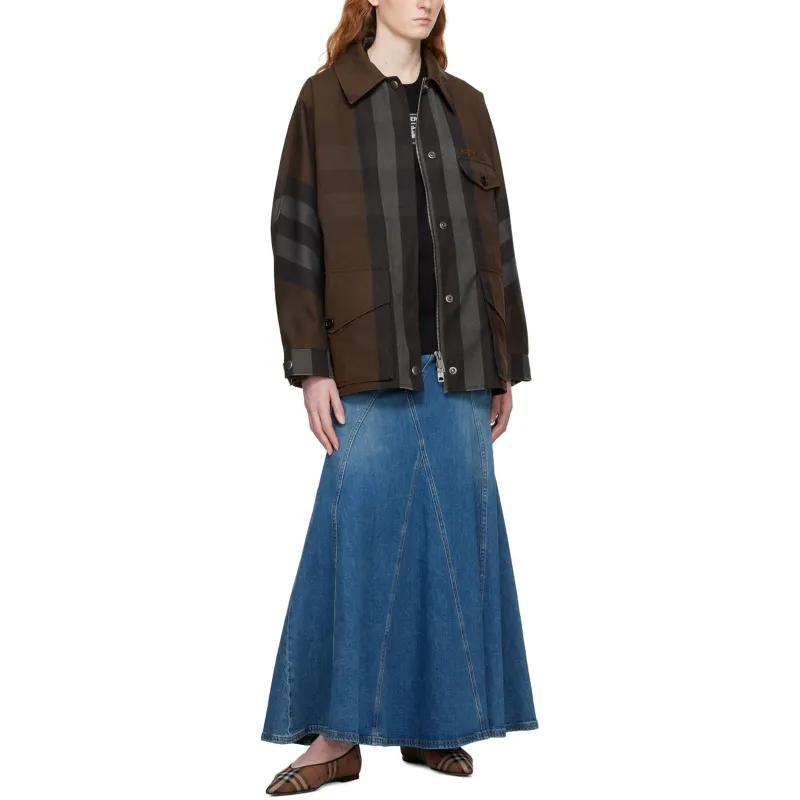 Burberry Check Drawstring Waist Field Jacket-5