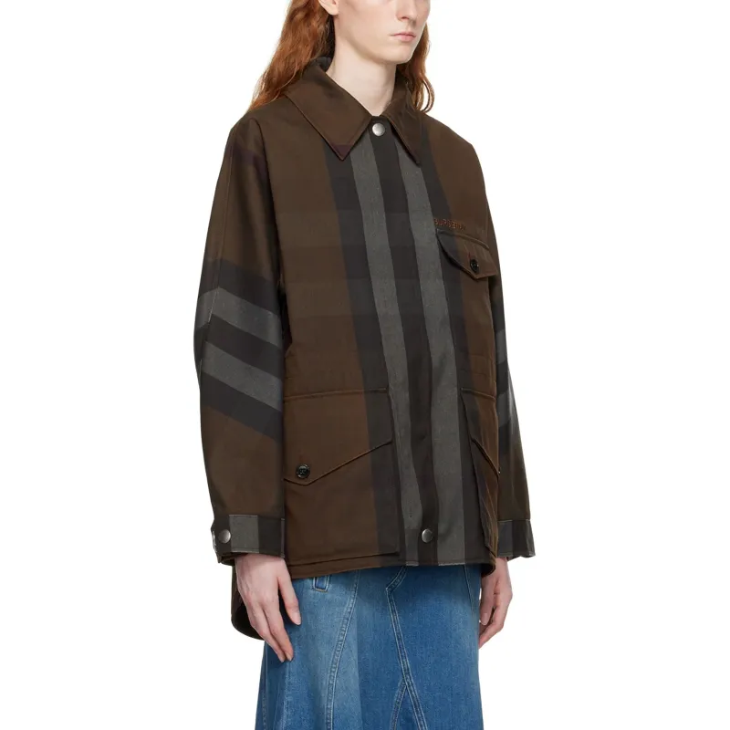 Burberry Check Drawstring Waist Field Jacket-4