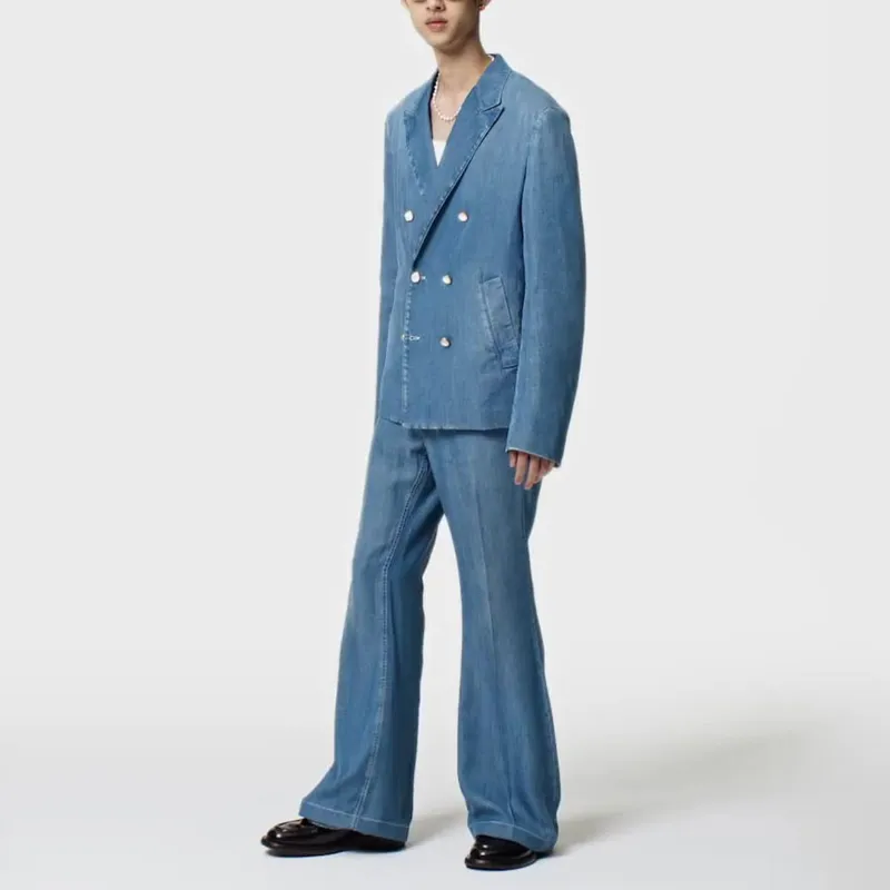 LOUIS VUITTON SS24 Casual Pants Men's Blue-1