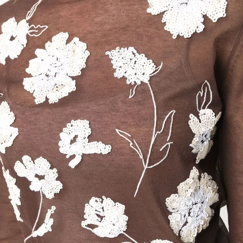 TORY BURCH Floral embroidered Knitted Top-4