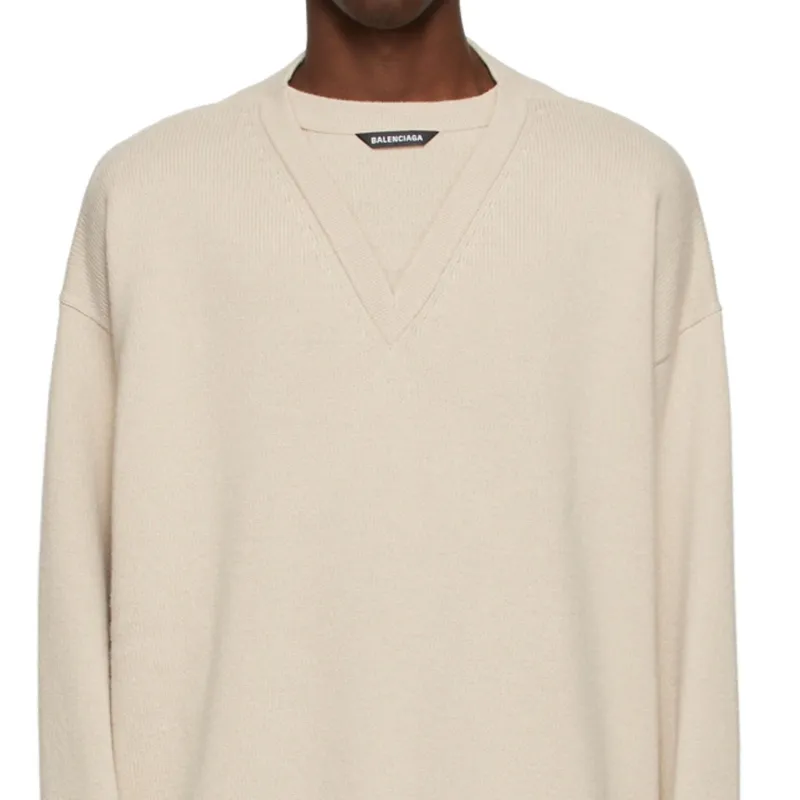 Balenciaga FW21 Sweater Men's Beige Yellow-4