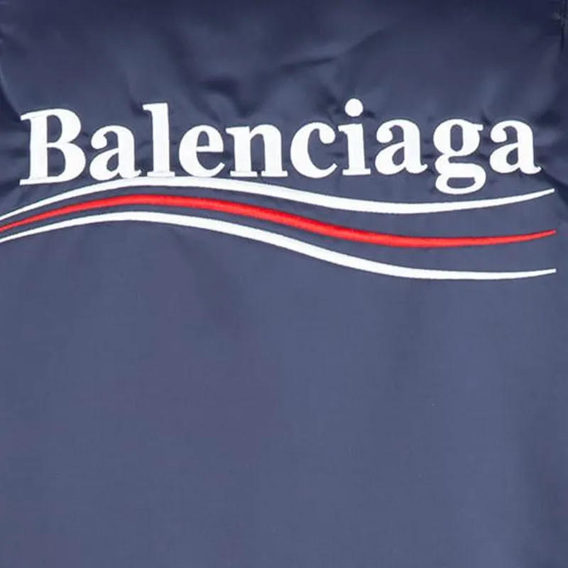 Balenciaga Wave Logo Bomber Jacket 'Blue'-5