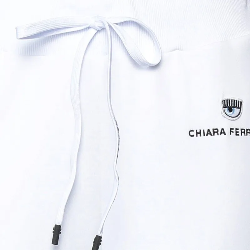CHIARA FERRAGNI SS22 Knitted Sports Pants Women's White-4