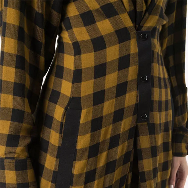 KENZO W21 Long-Sleeved Dresses Women's Yellow Black-4