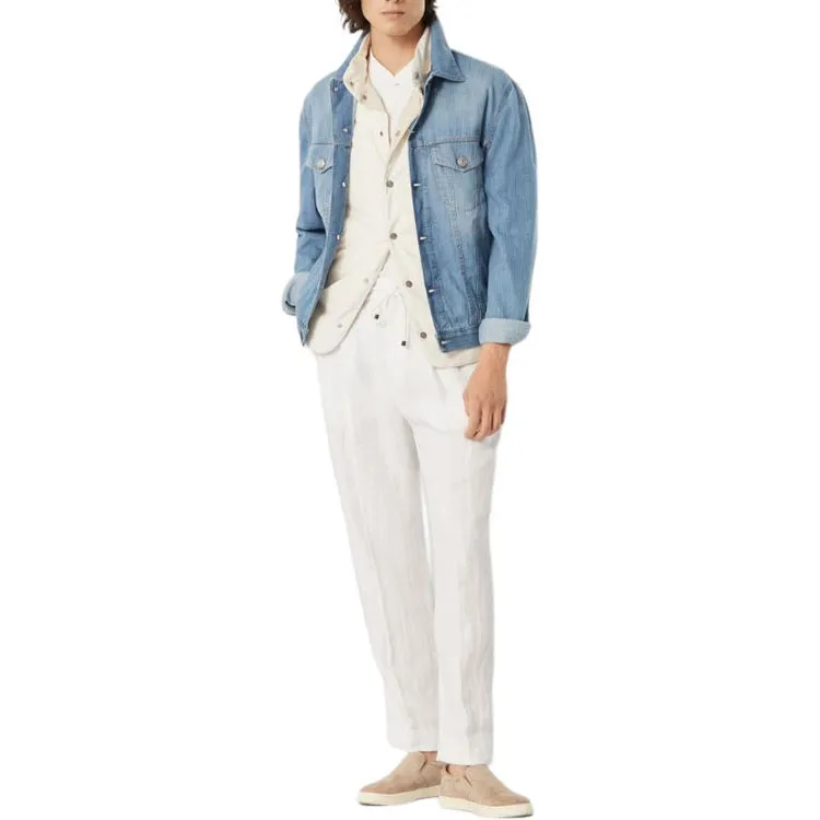 Brunello Cucinelli Long Sleeved Buttoned Denim Jacket-1