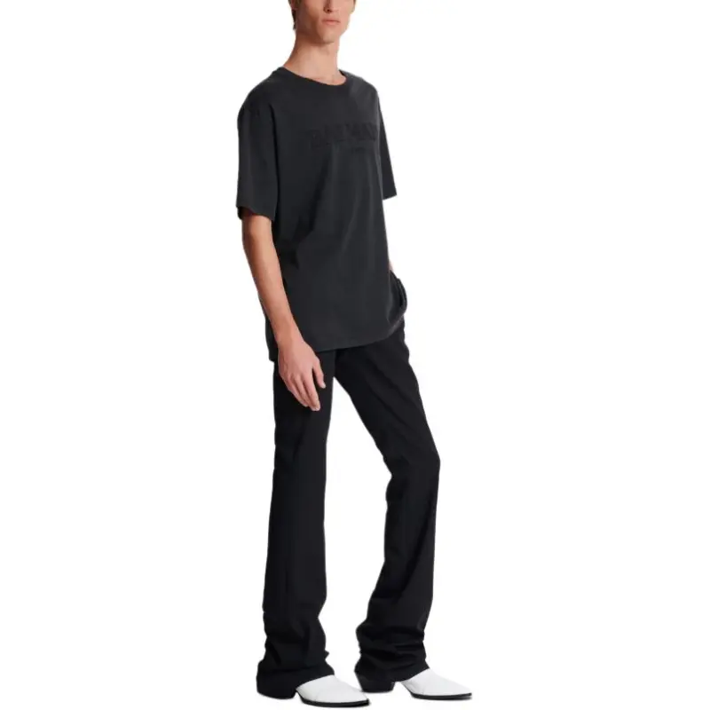 BALMAIN Vintage Logo Embroidered T Shirt-4