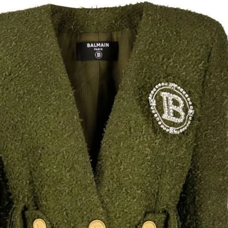 BALMAIN Jackets Coats Women's Green-2