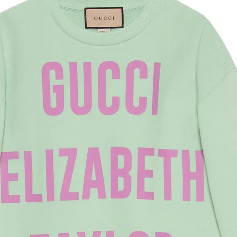GUCCI Graphic Printed Sweatshirt Green-5