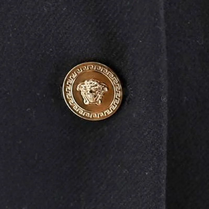 VERSACE Single-Breasted Long Coat-5