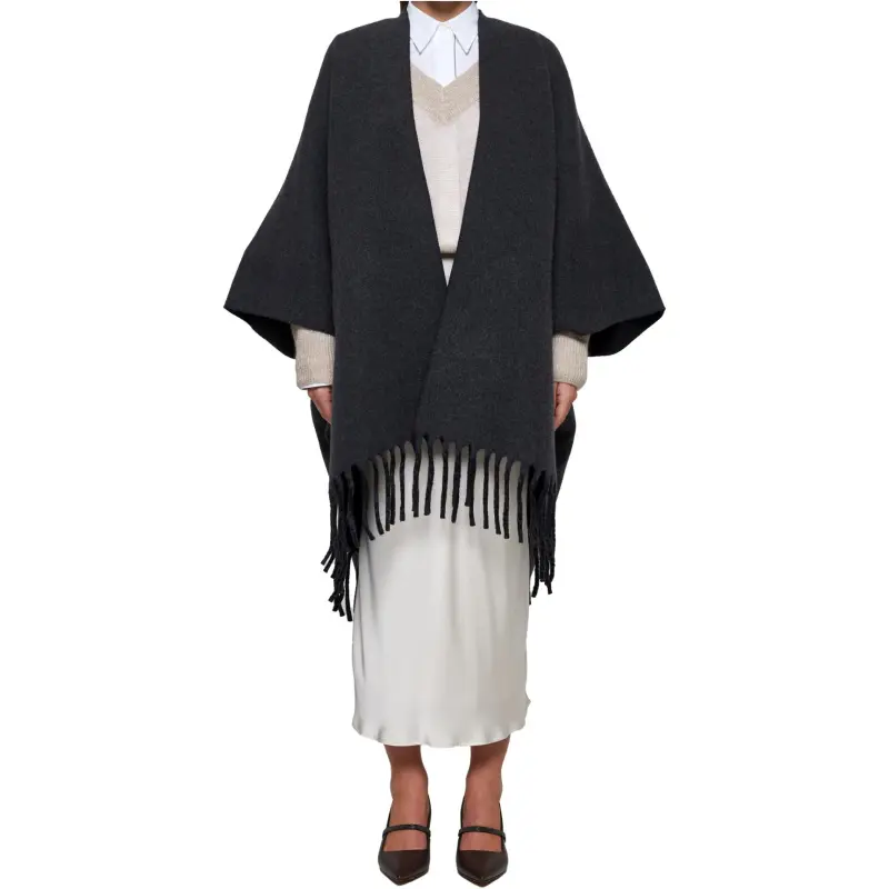 Brunello Cucinelli Fringed Edge Knitted Cape-1