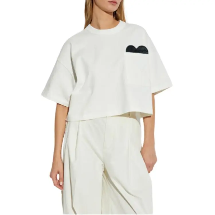 Bottega Veneta Heart Detailed Cropped T Shirt-2