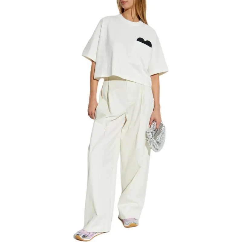 Bottega Veneta Heart Detailed Cropped T Shirt-4