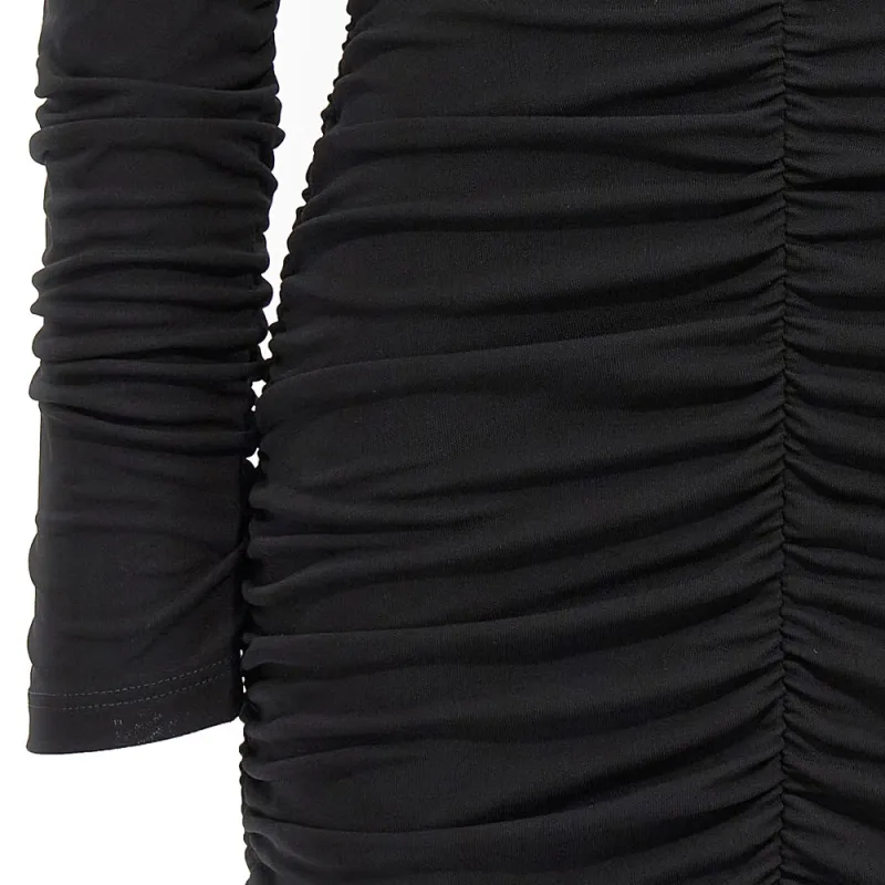 PINKO Gathered V neck Minidress-5