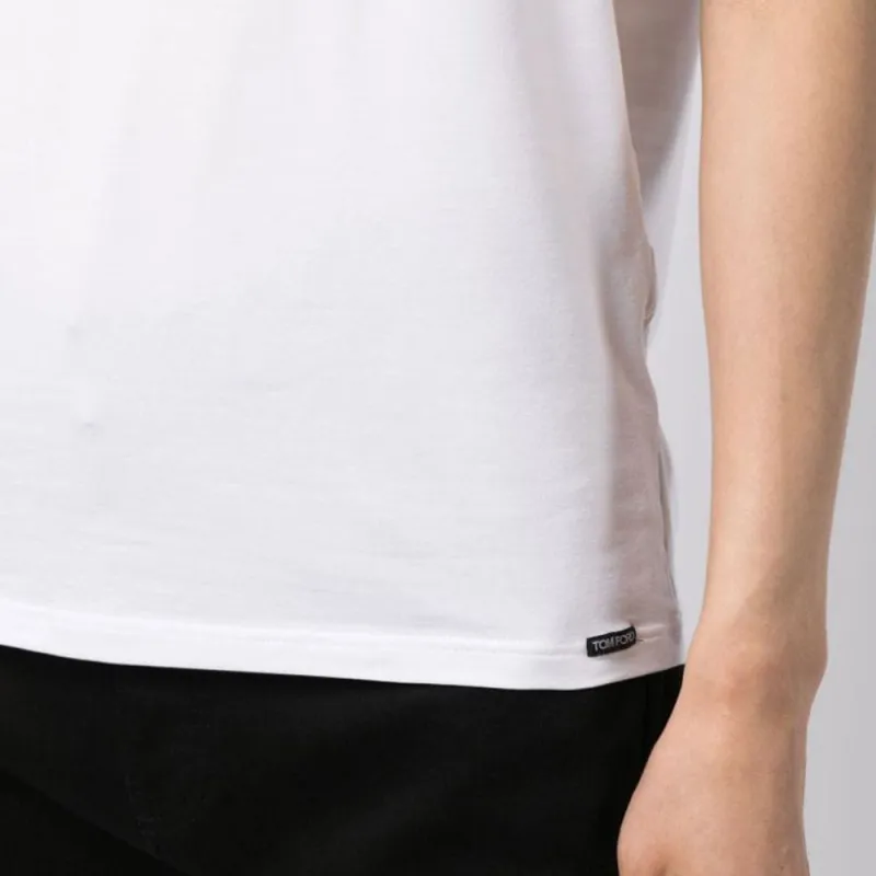 TOM FORD Logo appliqué Jersey T shirt-6
