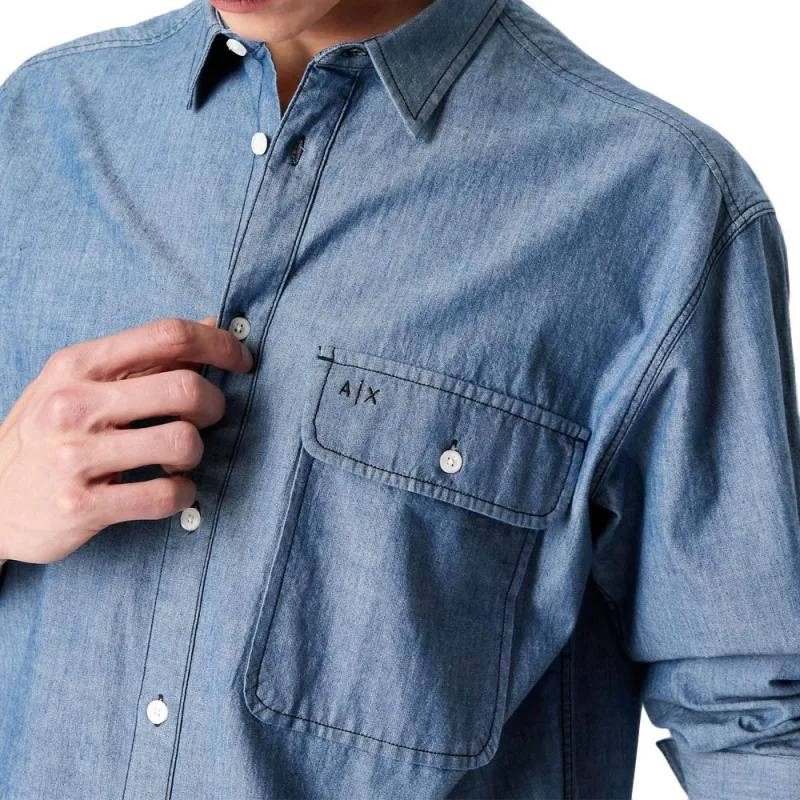ARMANI EXCHANGEAE FW22 Shirt Men's Blue-5